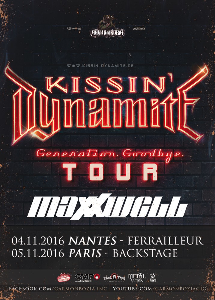 KISSIN' DYNAMITE en concert à Nantes et Paris