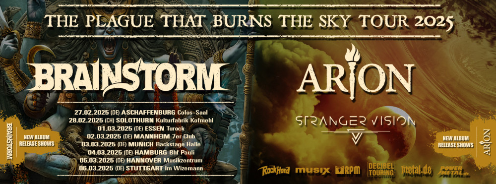 BRAINSTORM ET ARION EN CO-HEADLINE AVEC STRANGER VISION EN SUPPORT DES LE 27 FEVRIER 2025 