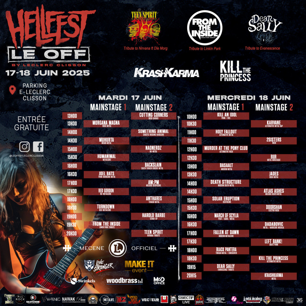 Turndown rejoint l'affiche du Hellfest Le Off 2025, changement de running order 