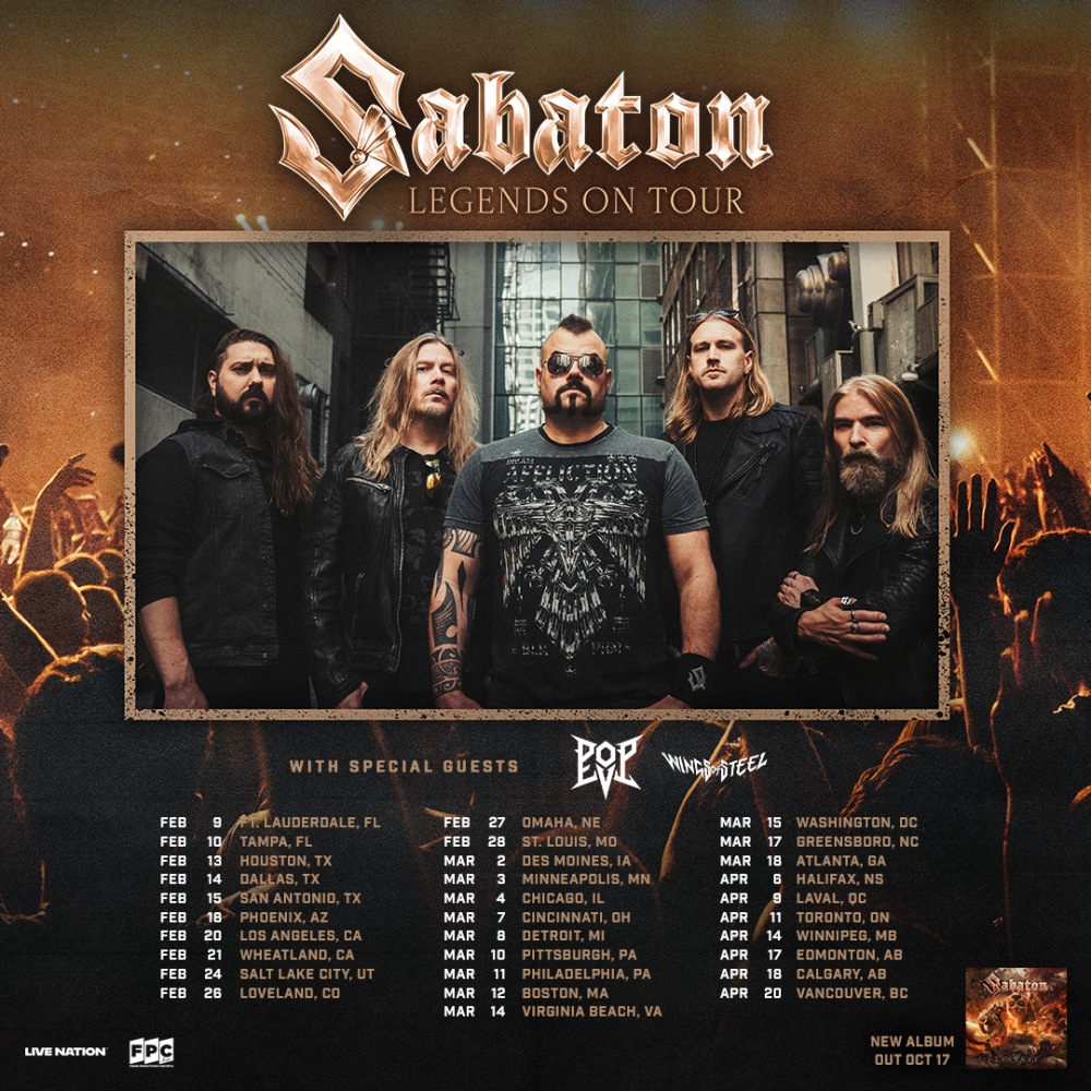 WINGS OF STEEL annonce une tournée US en 1ère partie de SABATON ! Nouvel album dispo le 17 octobre ! 