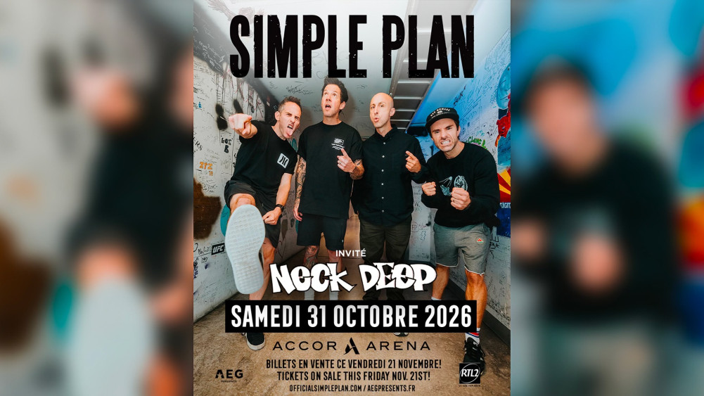 SIMPLE PLAN en concert samedi 31 octobre 2026 à l'Accor Arena ! 