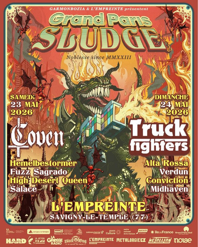 Grand Paris Sludge 2026 : COVEN, TRUCKFIGHTERS, ALTA ROSA, HEMELBESTORMER et 6 autres groupes à l'affiche ! 