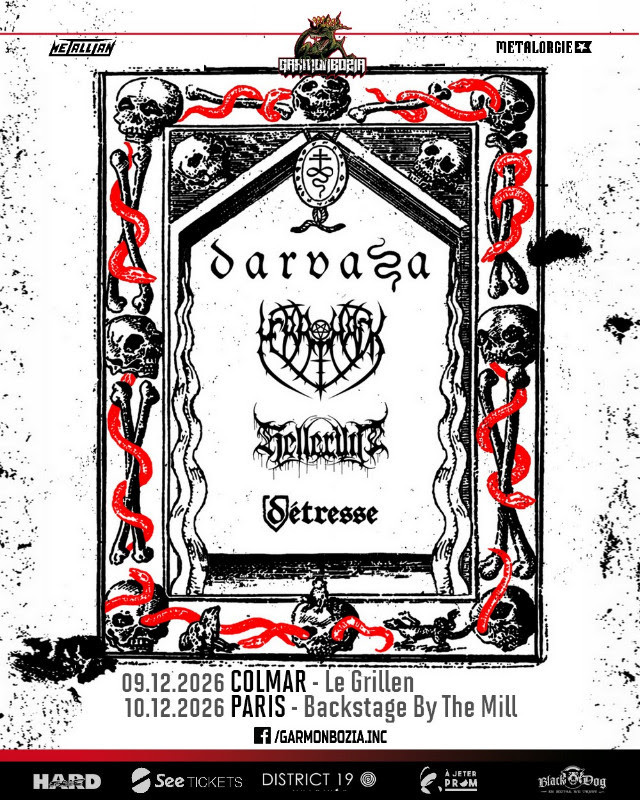 DARVAZA, Merrimack, Helleruin, Détresse - 12.2026 @ tournée française // concerts Garmonbozia 