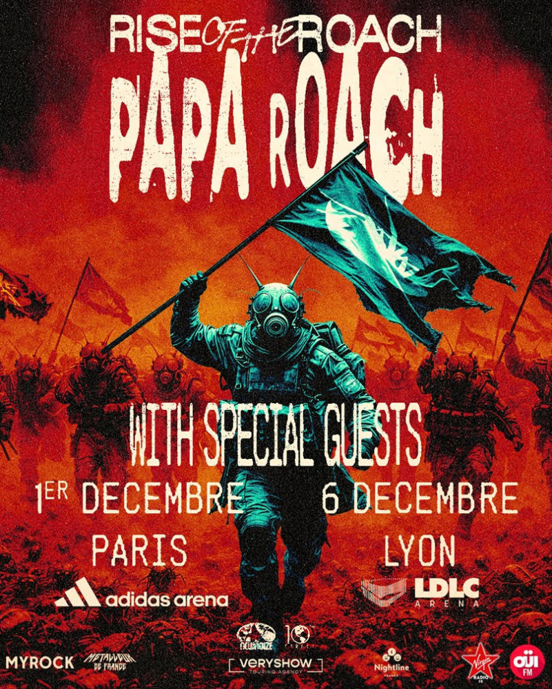 PAPA ROACH annonce non pas un, mais deux concerts en France ! 