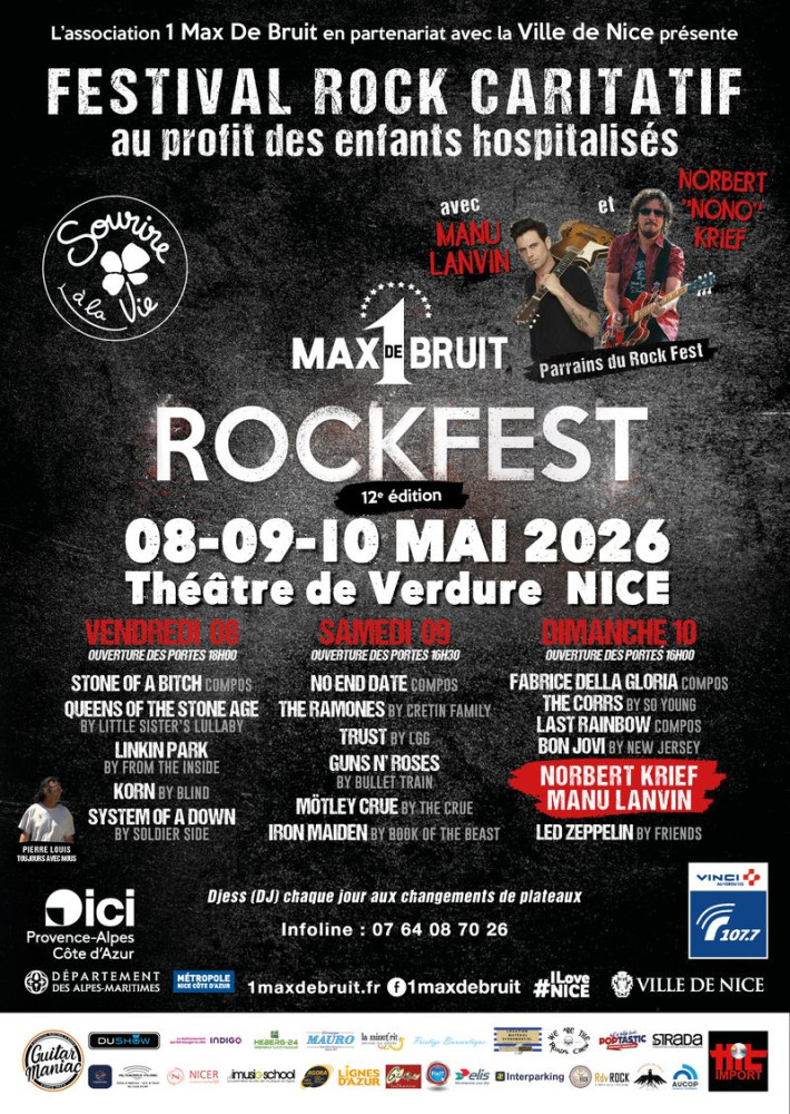 ROCKFEST 2026 : 12ème édition solidaire au Théâtre de Verdure de Nice 