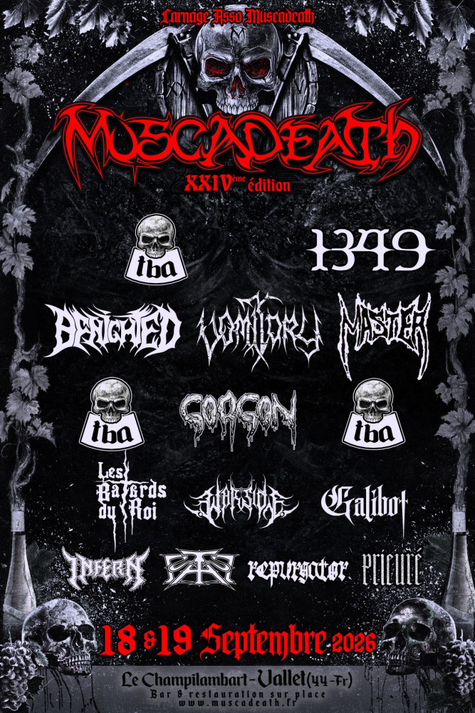 MUSCADEATH Festival 2026 : Le festival valletais dévoile les premiers noms de sa XXIVème édition 