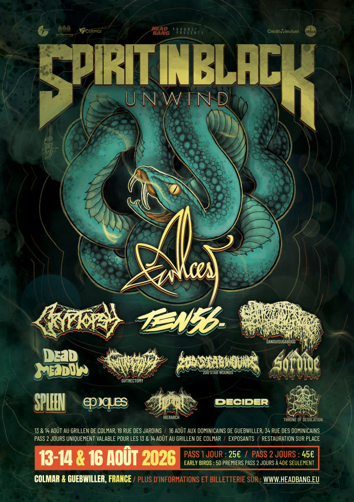 Spirit in Black (Colmar/Guebwiller) 13-14 et 15/08 // Alcest, Ten56, Cryptopsy..... 