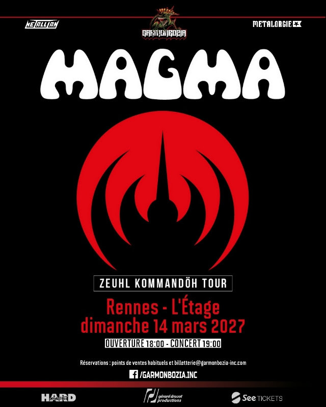 MAGMA en concert à Rennes le 14.03.2027 // concert Garmonbozia 