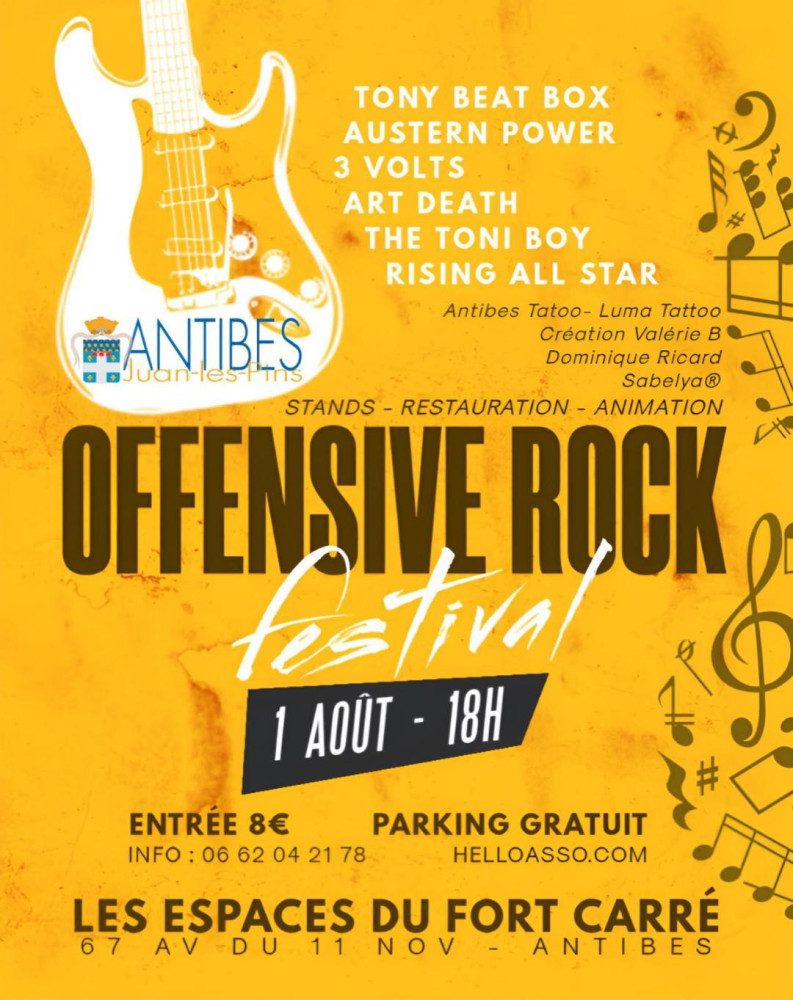 Offensive Rock Festival aux Espaces du Fort Carré. 01/08/2026 Antibes (06) 
