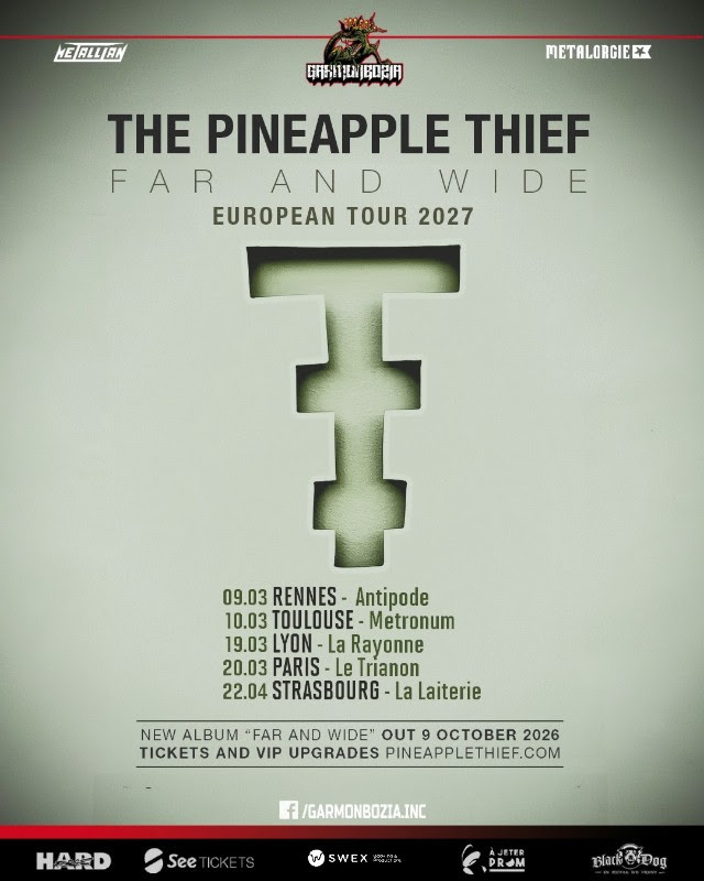 an evening with THE PINEAPPLE THIEF (5 dates en France) // concerts Garmonbozia 