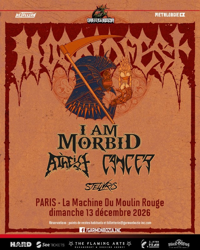 MORBIDFEST : I Am Morbid, Atheist, Cancer, Stellvris à Paris (13.12.2026) // concert Garmonbozia 