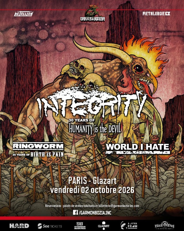 ce vendredi: INTEGRITY et RINGWORM célèbrent live leurs albums cultes à Paris // concert Garmonbozia 