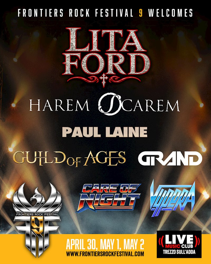 FRONTIERS ROCK FESTIVAL 2027 annonce Lita Ford en tête d'affiche et six autres artistes, du 30 avril au 2 mai 2027 à Trezzo sull'Adda 