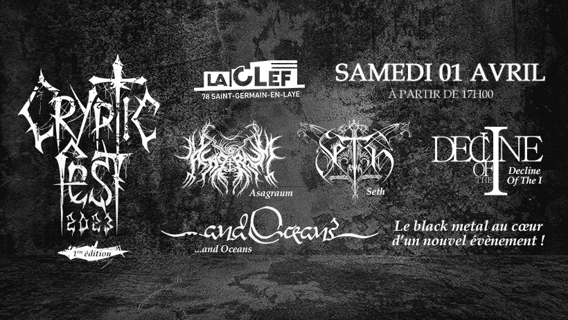 1ère édition du Cryptic Fest à La Clef 78 (Saint-Germain-en-Laye) le 01 avril 2023 