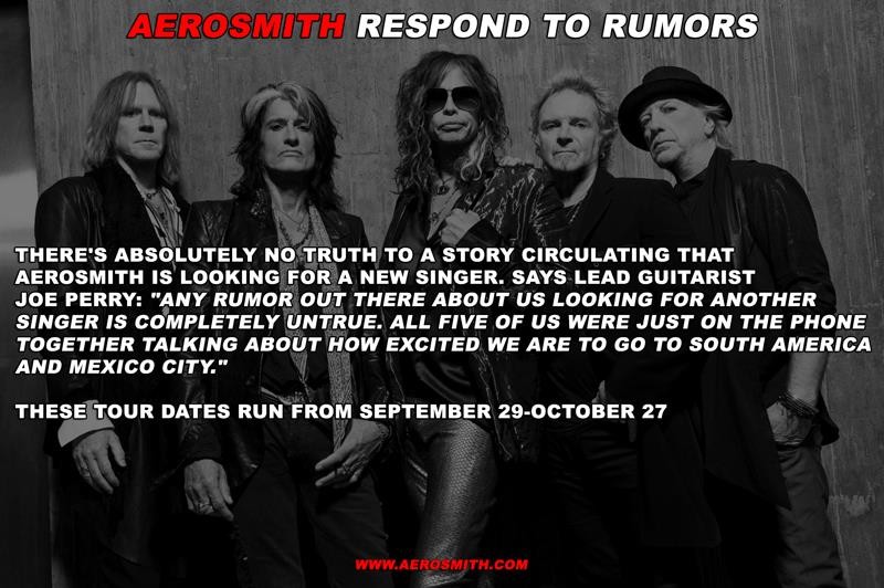 AEROSMITH dément les rumeurs de split avec Steven Tyler ! 