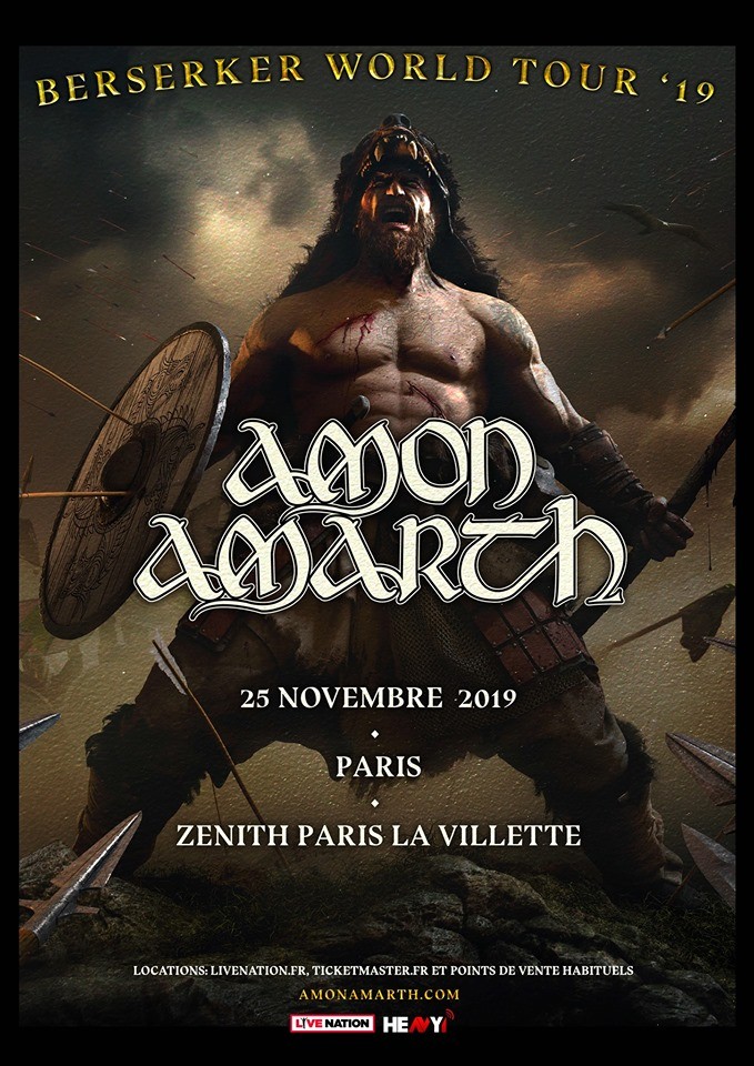 AMON AMARTH, ARCH ENEMY & HYPOCRISY au Zénith de Paris le 25/11/2019 !