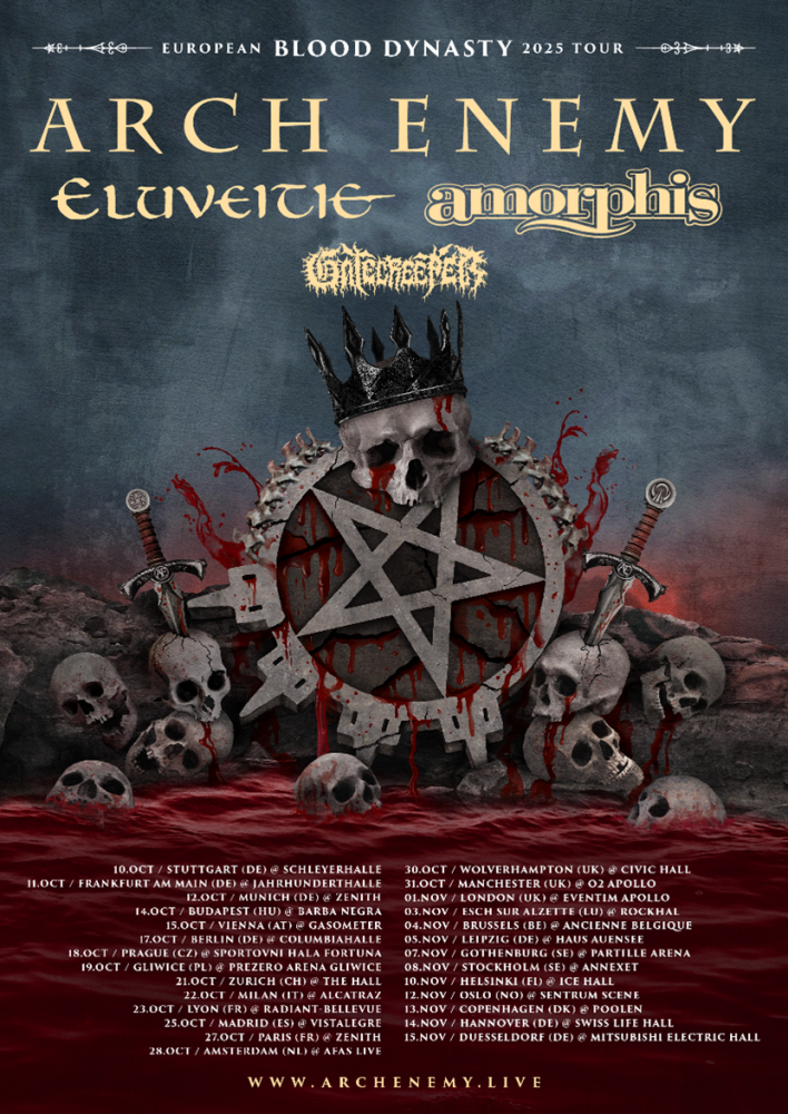 Arch Enemy annonce une tournée européenne en tête d'affiche pour l'automne 2025 