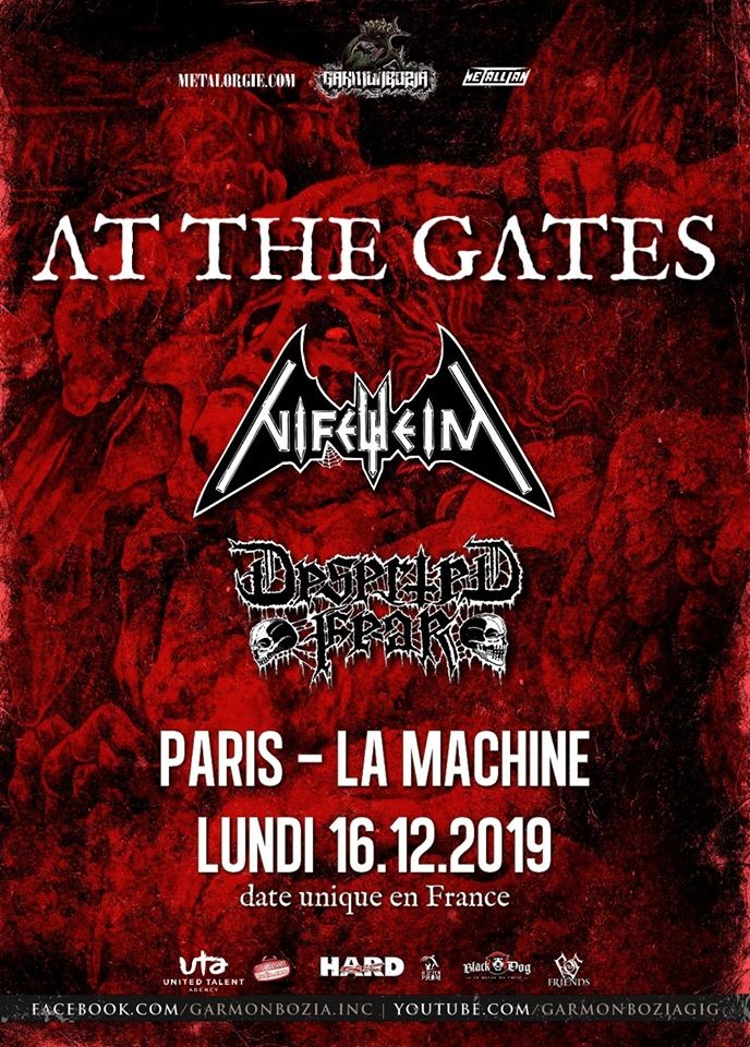 At The Gates, Nifelheim, Deserted Fear seront à Paris le 16/12/2019 ! 