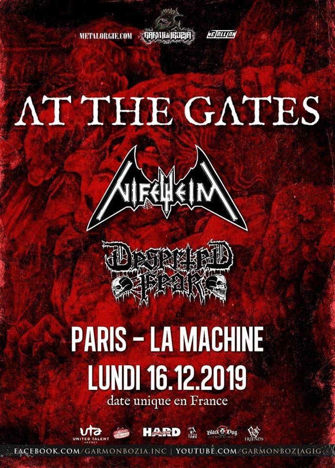 At The Gates, Nifelheim, Deserted Fear seront à Paris le 16/12/2019 !