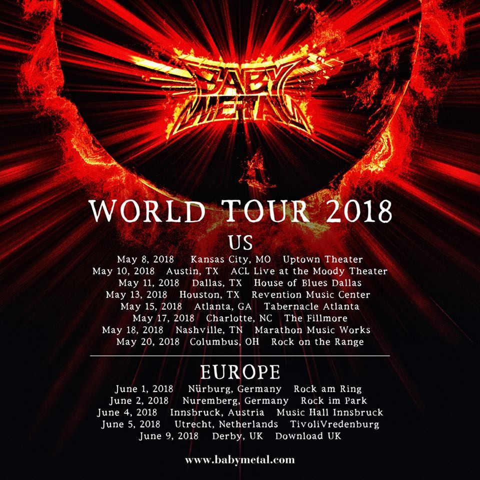 BabyMetal annonce quelques dates aux US et en Europe  