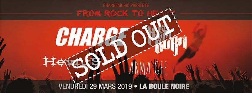 Charge, Le concert de vendredi à la Boule Noire/ Paris est complet!