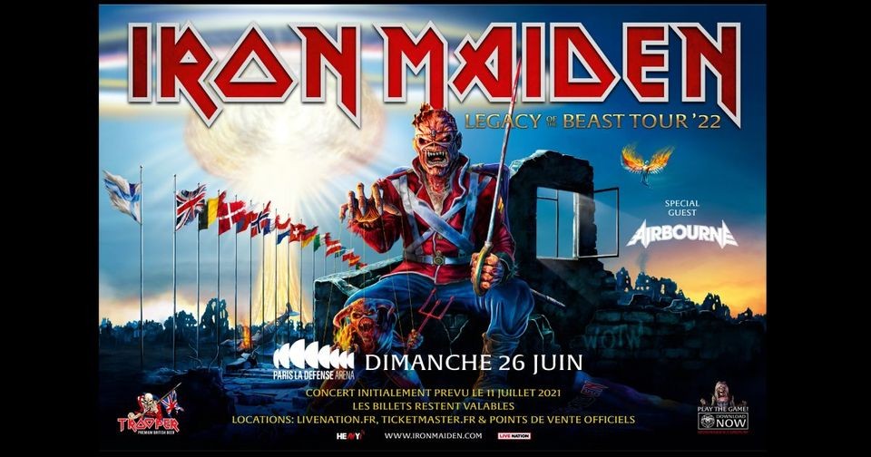 Concert d'Iron Maiden reporté au 26 Juin 2022 !! 