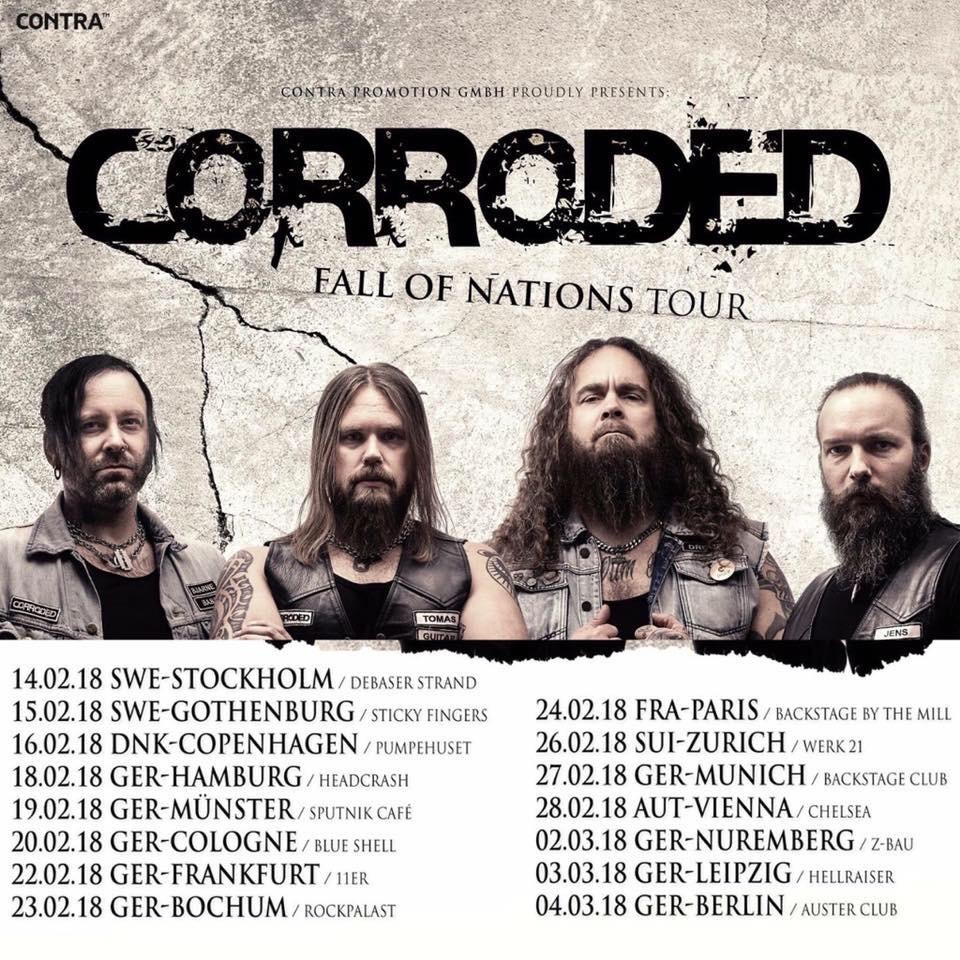 Corroded revient en France à l'occasion de la tournée Fall Of Nations 