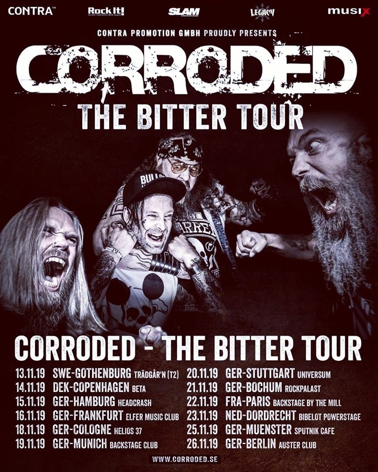 CORRODED se produira à Paris pour une date unique dans le cadre de leur tournée : ''The Bitter Tour'' 
