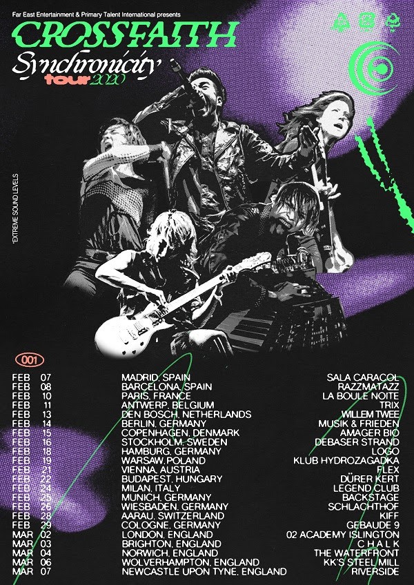 Crossfaith annonce la tournée européenne \'\'Synchronicity\'\' pour mars 2020 ! 