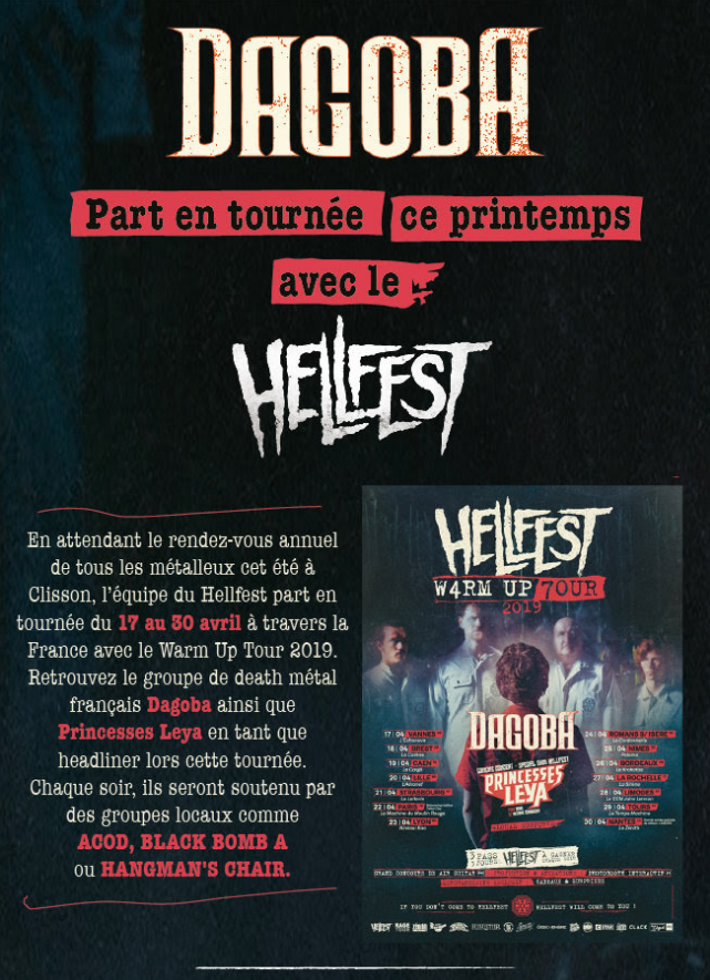 Dagoba part en tournée ce printemps avec le Hellfest!