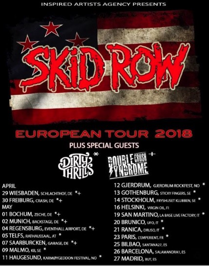 DIRTY THRILLS en tournée avec Skid Row. Pour les fans de Rival Sons, Deep Purple, Whitesnake, Led Zeppelin.. 
