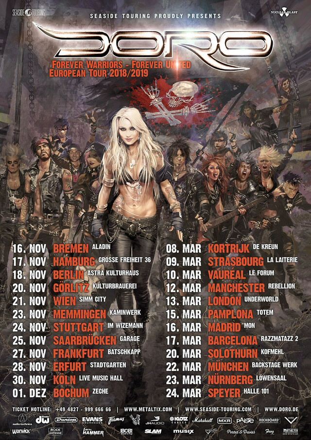 DORO annonce plus de dates pour sa tournée européenne ! 