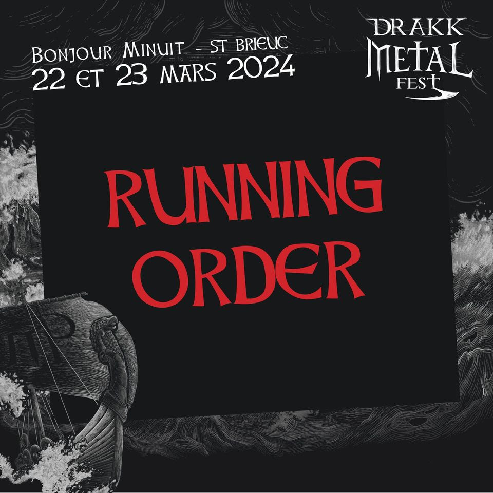 DRAKKFEST METAL FEST : Running Order 