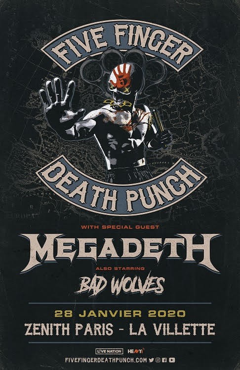 Five Finger Death Punch en concert au Zénith de Paris avec Megadeth!