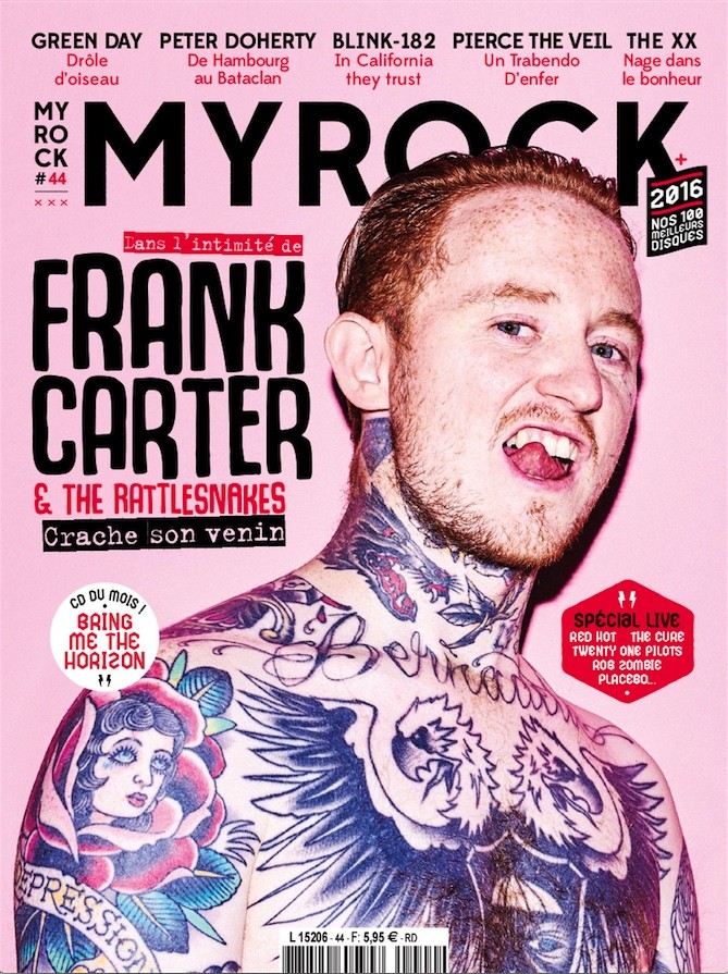 FRANK CARTER à l'honneur sur Spotify et Deezer ! En Couv de MY ROCK + tournée avec Biffy Clyro !