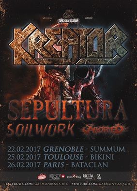 Garmonbozia, présente KREATOR, SEPULTURA, SOILWORK & ABORTED en tournée française ! 