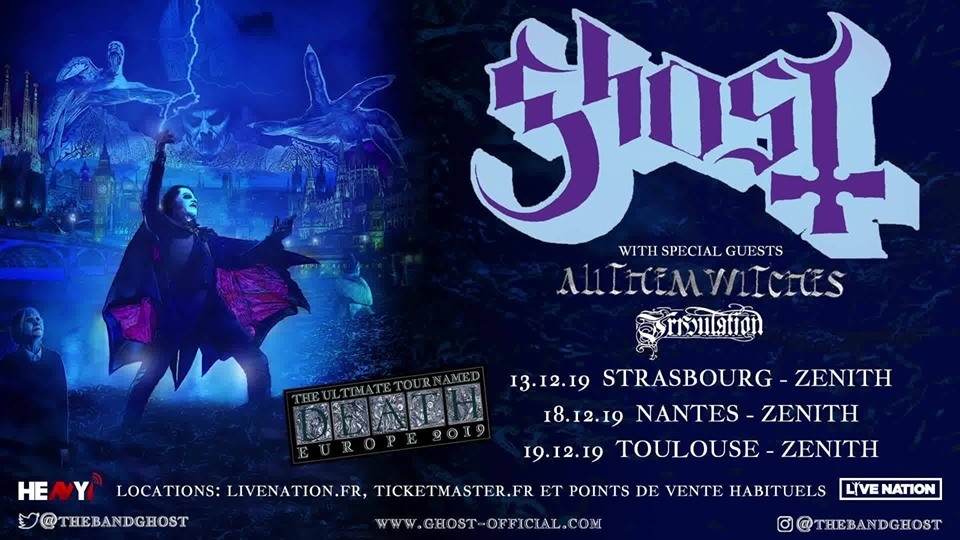 GHOST en concert au Zénith de Strasbourg le 13 décembre 2019 ! 