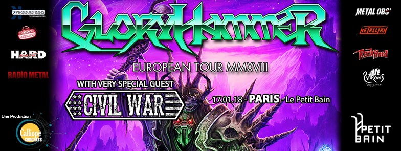 GLORYHAMMER au Petit Bain de Paris le 17 janvier 2018 ! 