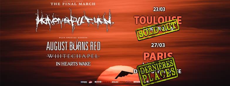 HEAVEN SHALL BURN, plus que quelques places pour le concert Parisien ! 