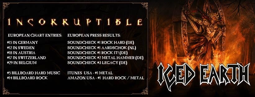 ICED EARTH: \'\'Incorruptible\'\' dans les Charts! 