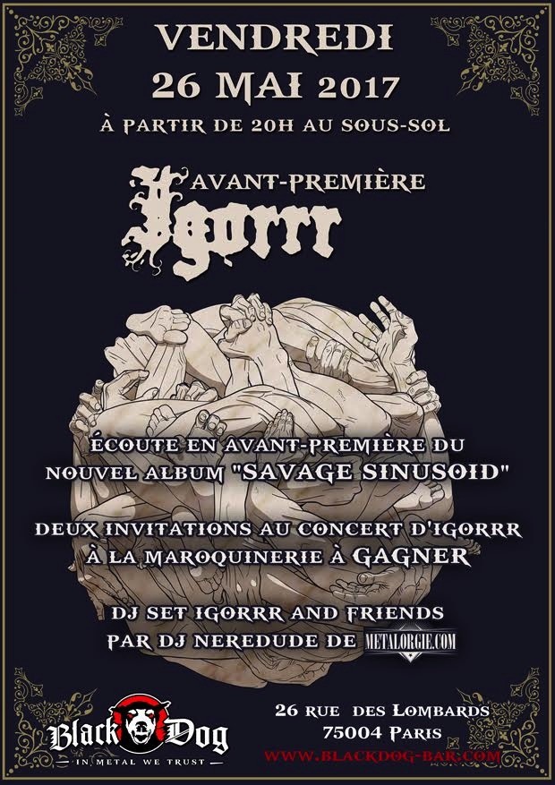 IGORRR : Release Party le 26 mai prochain au Black Dog! 