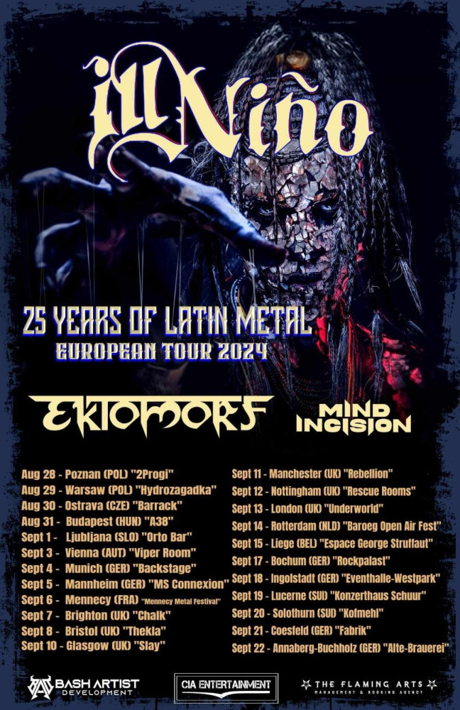 Ill Nino se lance dans une tournée européenne "25 years of Latin Metal" 