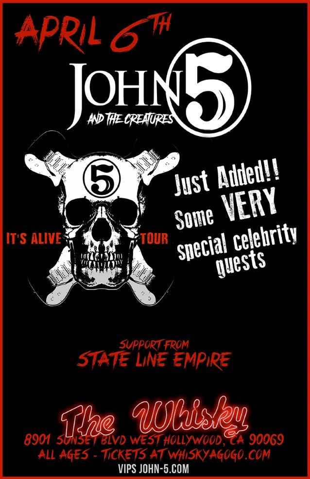 JOHN 5 rejoint par ACE FREHLEY, NIKKI SIXX, SCOTT IAN sur scène !  
