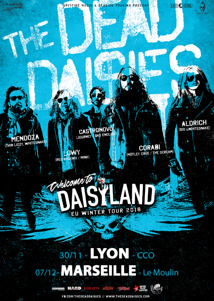 K PRODUCTIONS nous annonce 2 superbes dates de THE DEAD DAISIES à Lyon et Marseille!