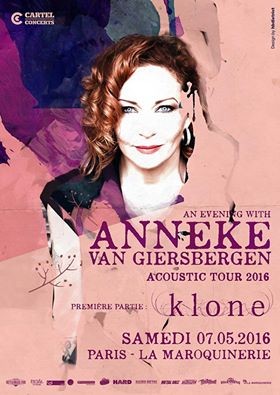 KLONE, ouvrira pour le concert Parisien de ANNEKE VAN GIERSBERGEN ! 