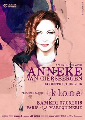 KLONE, ouvrira pour le concert Parisien de ANNEKE VAN GIERSBERGEN !