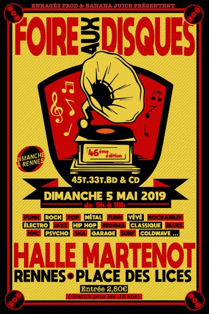 La Foire aux Disques de Rennes c'est le dimanche 5 mai!!!!