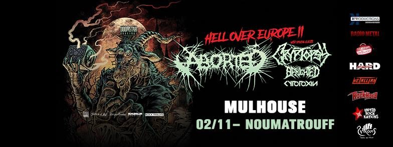 Plus Brutal tu meurs!!!! Aborted • Cryptopsy • Benighted • Cytotoxin en concert au Noumatrouff le 2 novembre à Mulhouse! 