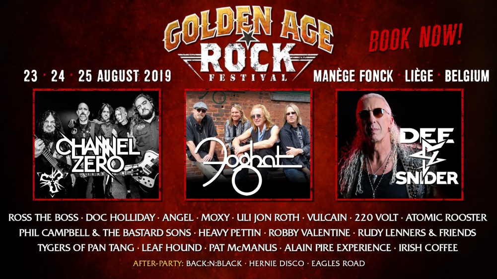 Le Golden Age Rock Festival 2019 du 23 août au 25 août à Liège!