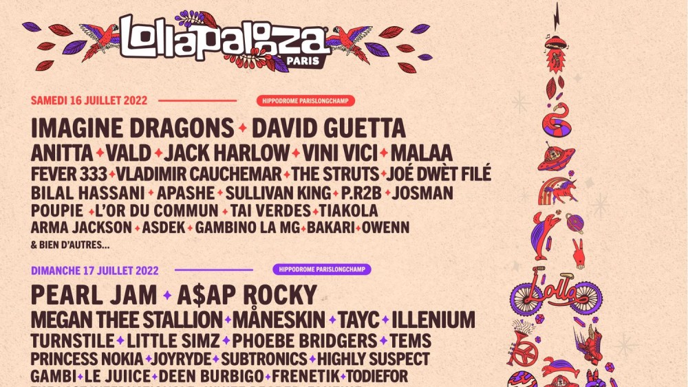 LOLLAPALOOZA PARIS EST DE RETOUR ! Retrouvez la programmation et les nouveautés 2022 ! 